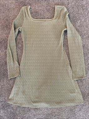 art class Olive Green Square Neck Long Sleeve Knit Top